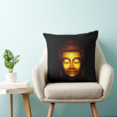 笑顔の仏金ゴールドと黒 クッション (椅子)