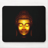 笑顔の仏金ゴールドと黒 マウスパッド (正面)