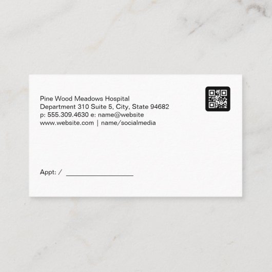 笑顔の医師 |産婦人科医のロゴ 名刺 (裏面)