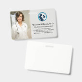 笑顔の医師 | 産婦人科医 ロゴ バッジ (正面＆裏面)