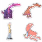 笑顔の友だちドリップ大人エビ泳クールぐ シール (正面)