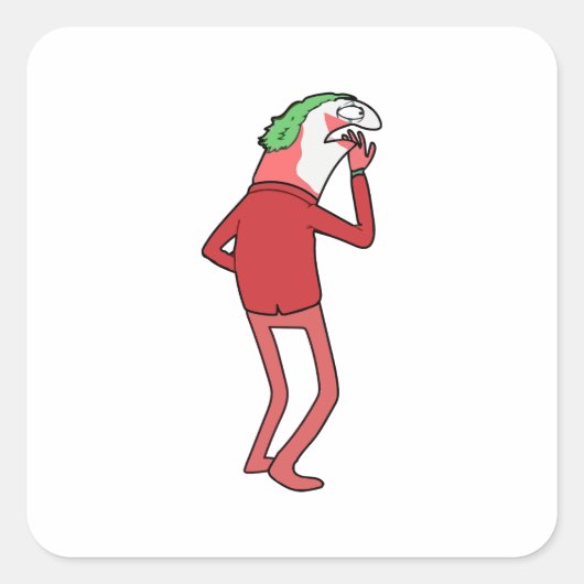 笑顔の友だちAlan Psychicpebbles大人の泳ぐ スクエアシール (正面)