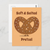 笑顔の塩漬けプレッツェル漫画キャラクター ポストカード (正面/裏面)