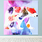 笑顔の天のクマ キャンバスプリント (インサイチュ (ウッドフロア))