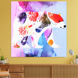 笑顔の天のクマ キャンバスプリント