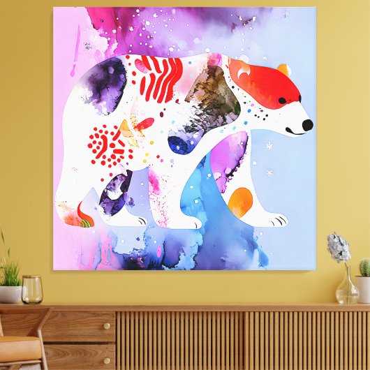 笑顔の天のクマ キャンバスプリント (インサイチュ (リビング))