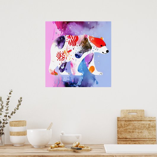 笑顔の天のクマ ポスター (キッチン)