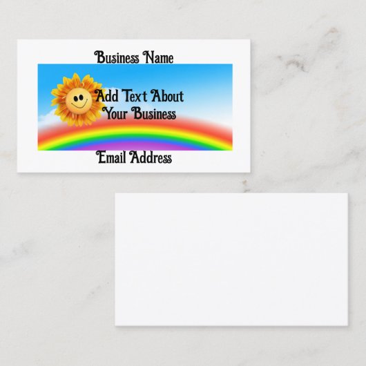 笑顔の太陽と虹の名刺 名刺 (正面/裏面)