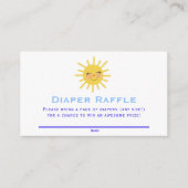 笑顔の太陽と雲赤ちゃんシャワーおむつラッフル エンクロージャーカード (正面)