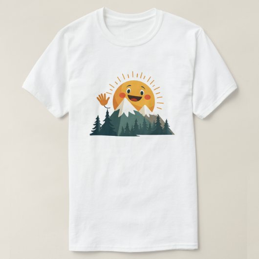 笑顔の太陽の山 Tシャツ (デザイン正面)