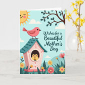 笑顔の太陽の母の日カード カード (黄色い花)