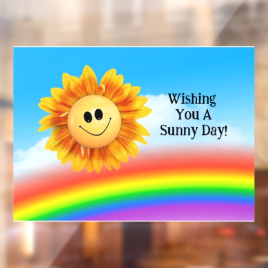 笑顔の太陽の窓にしがみつく ウィンドウサイン (シート2)