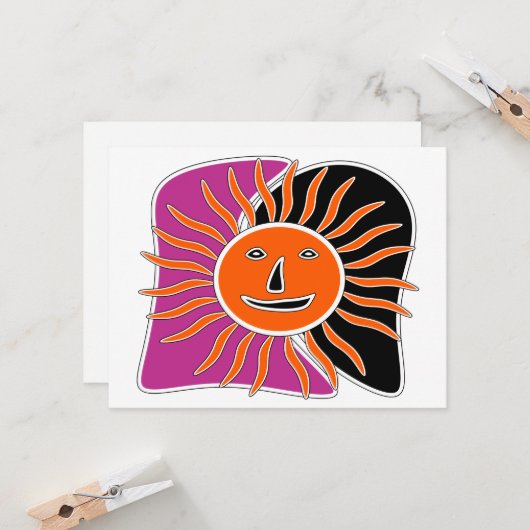 笑顔の太陽の顔 (正面/裏面インサイチュ)