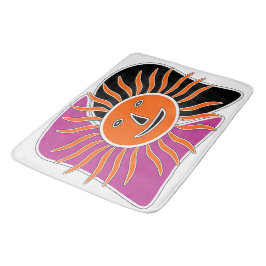 笑顔の太陽の顔 バスマット