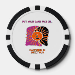 笑顔の太陽の顔 ポーカーチップ