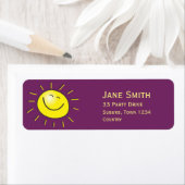 笑顔の太陽の黄色い太陽の光 ラベル (インサイチュ)