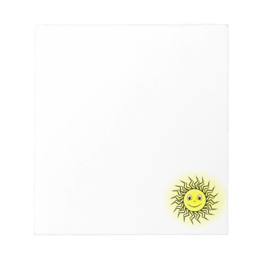 笑顔の太陽カスタム ノートパッド (正面)