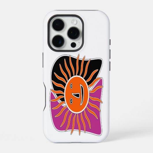 笑顔の太陽顔ケースメイトiPhoneケース iPhoneケース (裏面)