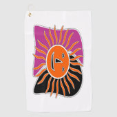 笑顔の太陽顔ゴルフタオル ゴルフタオル (正面)