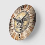 笑顔の太陽顔壁時計 ラウンド壁時計 (傾斜)