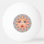 笑顔の太陽顔 |天文学の記号 卓球ボール (裏面)