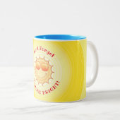 笑顔の太陽2トーンのコーヒーマグ ツートーンマグカップ (正面右)