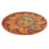 笑顔の太陽、おとぎ話ファンタジーアート、オレンジ色の黄色 カッティングボード (角)