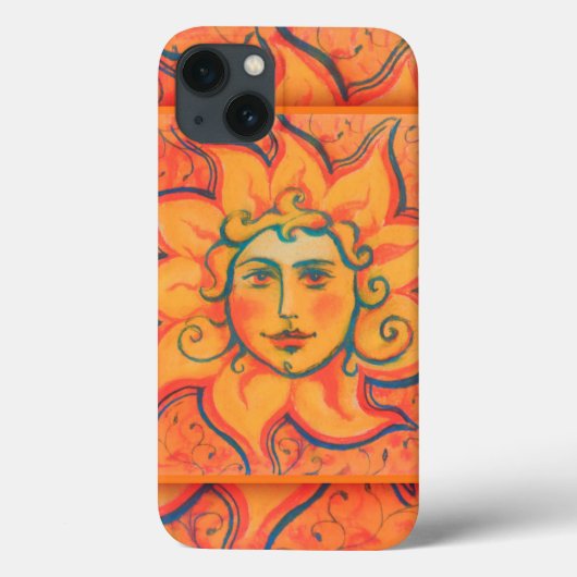 笑顔の太陽、おとぎ話ファンタジーアート、オレンジ色の黄色 Case-Mate iPhoneケース (裏面)