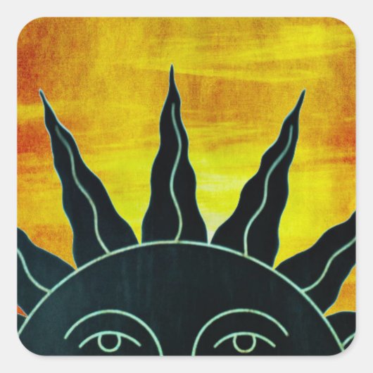 笑顔の太陽 スクエアシール (正面)