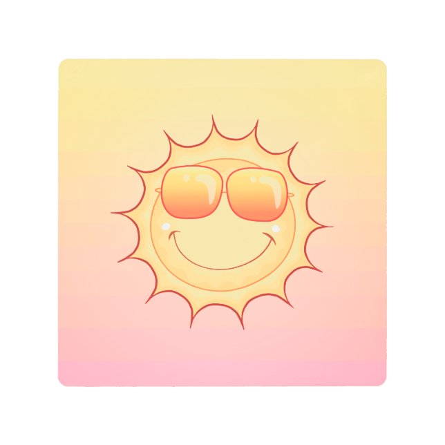 笑顔の太陽 メタルプリント (正面)