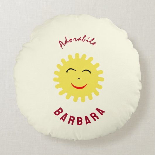 笑顔の太陽 ラウンドクッション (正面)