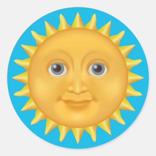 笑顔の太陽 ラウンドシール (正面)