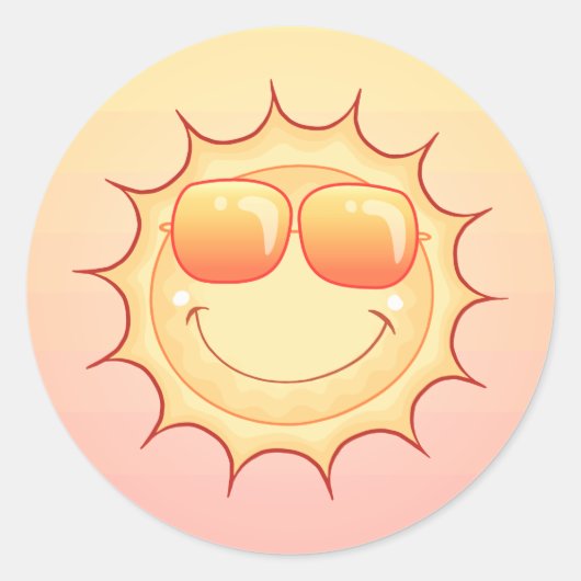 笑顔の太陽 ラウンドシール (正面)