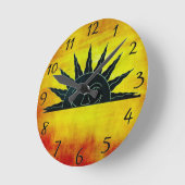 笑顔の太陽 ラウンド壁時計 (傾斜)