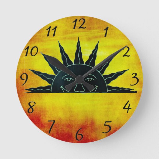 笑顔の太陽 ラウンド壁時計 (正面)