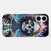 笑顔の女性 ドクロ ホラー 花束 Case-Mate iPhoneケース (裏面 (横))