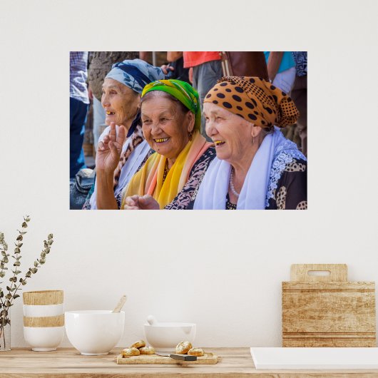 笑顔の女性 ポスター (キッチン)