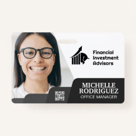 笑顔の女性 |企業の | |バーコード名刺 バッジ