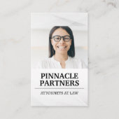 笑顔の女性 | Law Justiceロゴ 名刺 (正面)