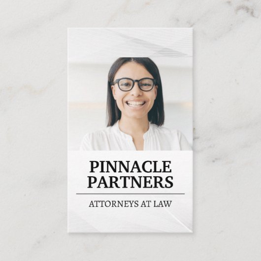 笑顔の女性 | Law Justiceロゴ 名刺 (正面)