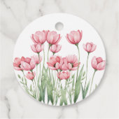 笑顔の妖精とピンクのキノコの誕生日パーティー フェイバータグ (裏面)