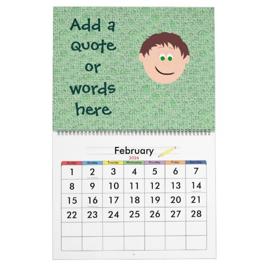 笑顔の子ども顔が自分の個性を発揮 カレンダー (2月 2026)