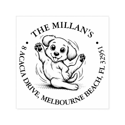 笑顔の子犬の恋人テーマ セルフインキングスタンプ (デザイン)