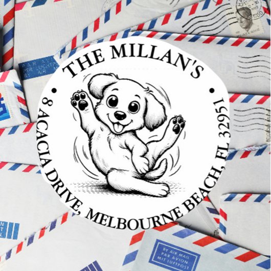 笑顔の子犬の恋人テーマ セルフインキングスタンプ