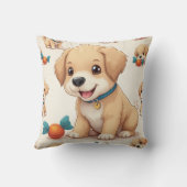 笑顔の子犬の枕クッション クッション (裏面)