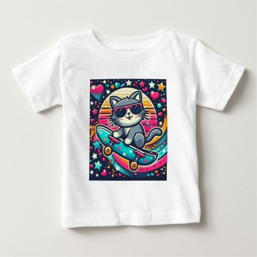 笑顔の子猫 ベビーTシャツ (正面)