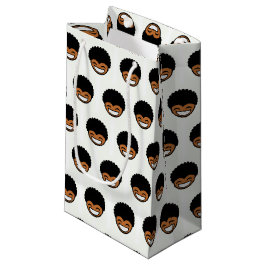 笑顔の小さなアフロ少年 スモールペーパーバッグ