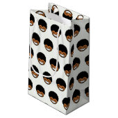 笑顔の小さなアフロ少年 スモールペーパーバッグ (裏面アングル)