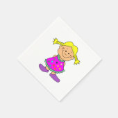 笑顔の少女。 スタンダードカクテルナプキン (角)