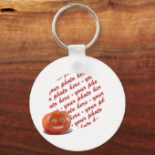 笑顔の幸せなトマトのフォトフレーム キーホルダー (正面)